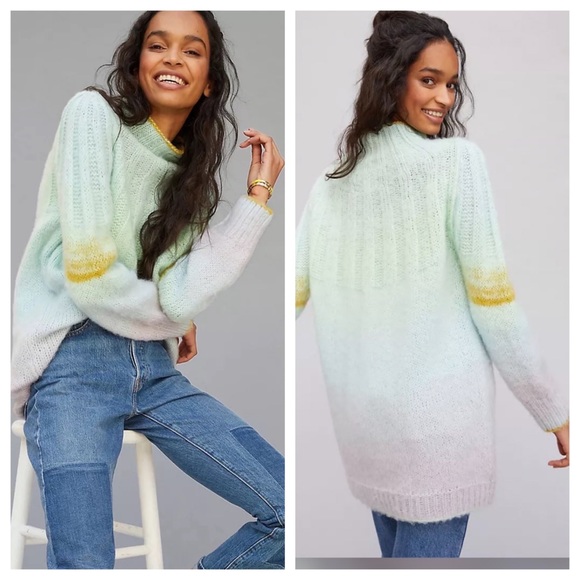 Anthropologie Sweaters - Anthropologie Perri Ombré Oh So Soft Alpaca Blend Tunic Sweater M & L